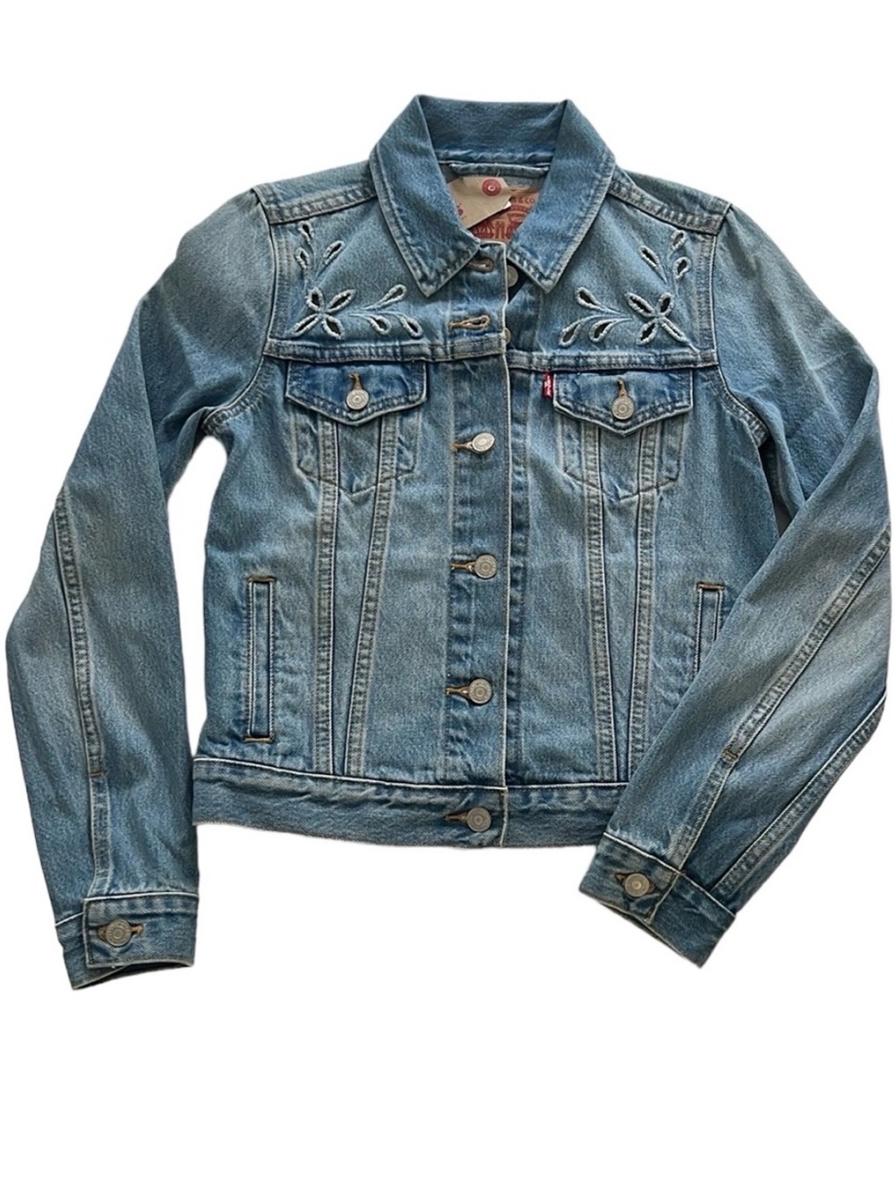 Levi’s Floral Laser Cut Out Trucker Jacket